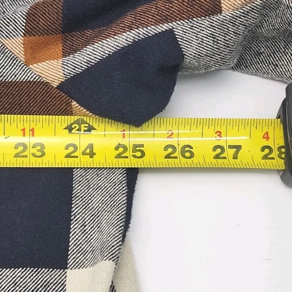 Levi Strauss Jacket Coat Quilt Lined Men Sz XL Zip Button Blue Tan Plaid Pockets